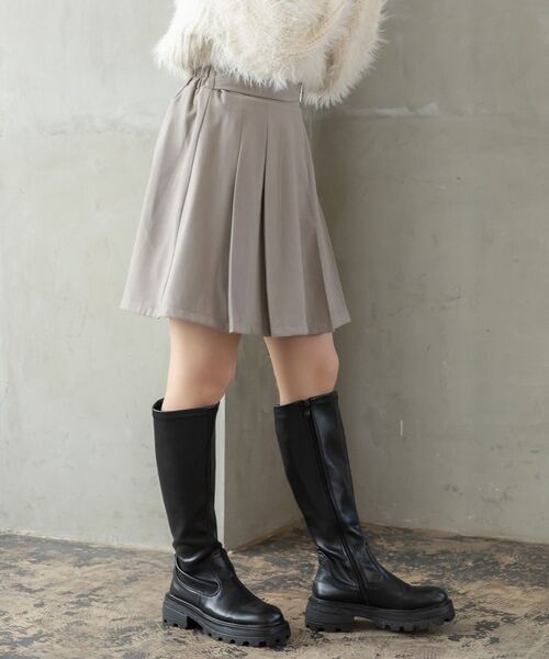 RETRO GIRL（レトロガール）の「ボックスプリーツミニSK（スカート・レディース・ライトグレー/ブラック/ダークブラウン・FREE）」の17枚目の写真