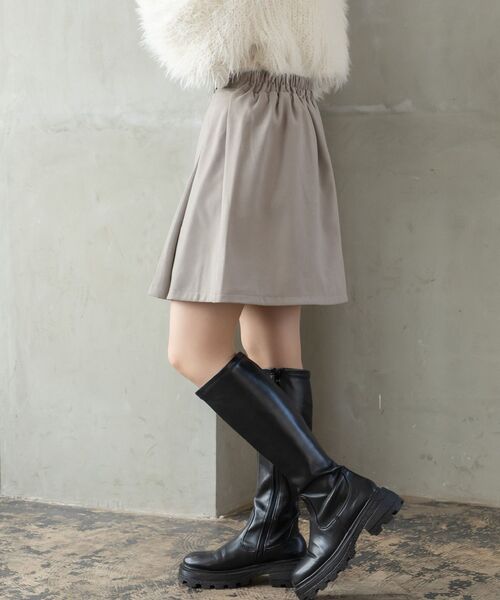 RETRO GIRL（レトロガール）の「ボックスプリーツミニSK（スカート・レディース・ライトグレー/ブラック/ダークブラウン・FREE）」の18枚目の写真