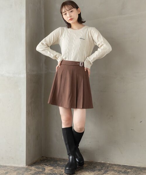 RETRO GIRL（レトロガール）の「ボックスプリーツミニSK（スカート・レディース・ライトグレー/ブラック/ダークブラウン・FREE）」の20枚目の写真