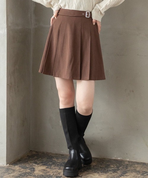 RETRO GIRL（レトロガール）の「ボックスプリーツミニSK（スカート・レディース・ライトグレー/ブラック/ダークブラウン・FREE）」の3枚目の写真