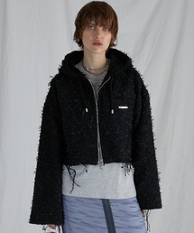 PRANK PROJECT | 【24SPRING PRE ORDER】ツイードカットオフショートパーカー / Tweed Cut-Off Short Hoodie(パーカー)