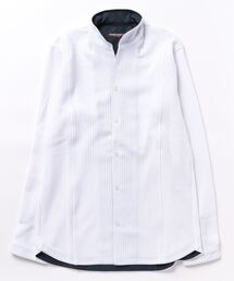 HIDEAWAYS NICOLE | ブリスターストライプイタリアンカラーシャツ(シャツ/ブラウス)