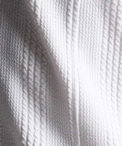 HIDEAWAYS NICOLE（ハイダウェイニコル）の「ブリスターストライプイタリアンカラーシャツ（シャツ/ブラウス・メンズ・ホワイト×ブラック/ブラック×ホワイト/オフホワイト・LARGE/MEDIUM/X-LARGE）」の14枚目の写真