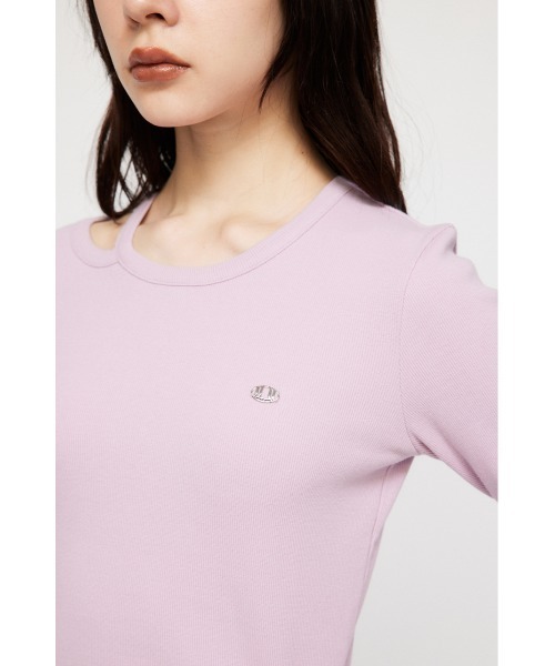 LAGUA GEM（ラグアジェム）の「METAL MOTIF ロングTシャツ（Tシャツ/カットソー・レディース・ライトピンク/ライトブルー/ブラック/ホワイト・FREE）」の11枚目の写真