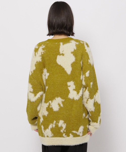 niko and...（ニコアンド）の「フェザーコンビモチーフVネックカーディガン（カーディガン/ボレロ・レディース・グレー/グリーン/モカ・FREE）」の19枚目の写真