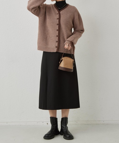 MAISON DE THERESE(メゾン ド テレーズ)の「配色パイピングニットカーディガン リボン袖(カーディガン/ボレロ・レディース・グレー/モカ/アイボリー・FREE)」の14枚目の写真