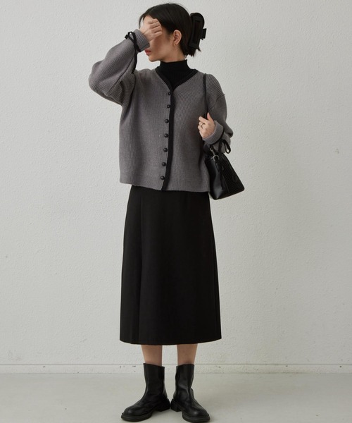 MAISON DE THERESE(メゾン ド テレーズ)の「配色パイピングニットカーディガン リボン袖(カーディガン/ボレロ・レディース・グレー/モカ/アイボリー・FREE)」の21枚目の写真