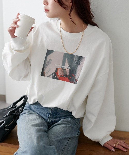 DISCOAT(ディスコート)の「【WEB限定】アソートフォトグラフィックロングTシャツ(Tシャツ/カットソー・レディース・ブラック/スカイブルー/レッド・FREE)」の3枚目の写真