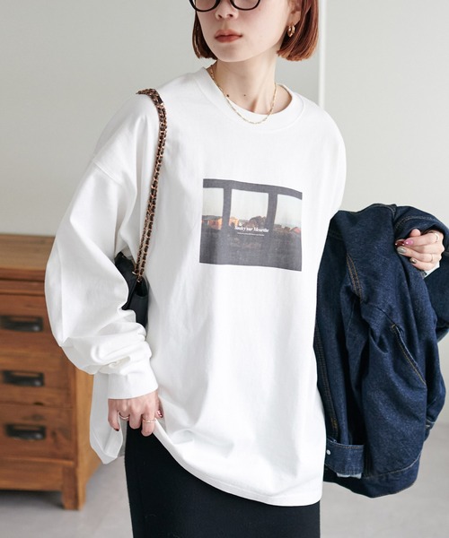 DISCOAT(ディスコート)の「【WEB限定】アソートフォトグラフィックロングTシャツ(Tシャツ/カットソー・レディース・ブラック/スカイブルー/レッド・FREE)」の2枚目の写真