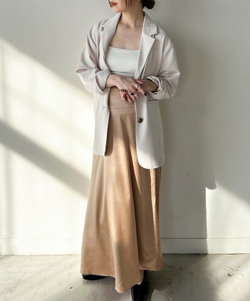 select MOCA by son（セレクトモカバイソン）の「サテンナローロングスカート（スカート・レディース・ベージュ/ダークグレー/アイボリー・SMALL/LARGE/MEDIUM）」の7枚目の写真