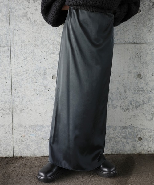 select MOCA by son（セレクトモカバイソン）の「サテンナローロングスカート（スカート・レディース・ベージュ/ダークグレー/アイボリー・SMALL/LARGE/MEDIUM）」の22枚目の写真