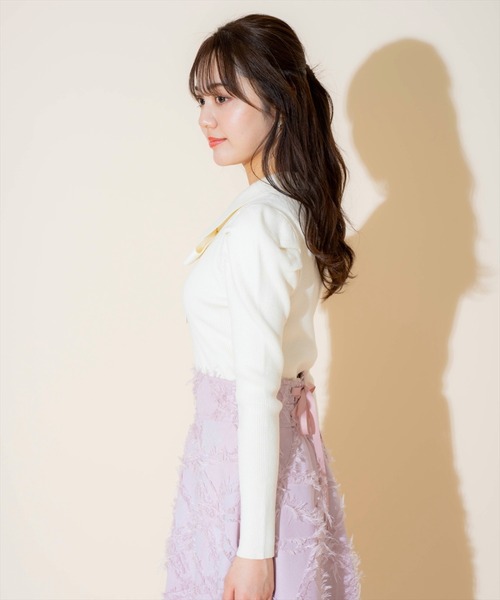 WILLSELECTION（ウィルセレクション）の「タックスリーブリボンタイプルオーバー（ニット/セーター・レディース・ブラック/ラベンダー/オフホワイト・FREE）」の13枚目の写真