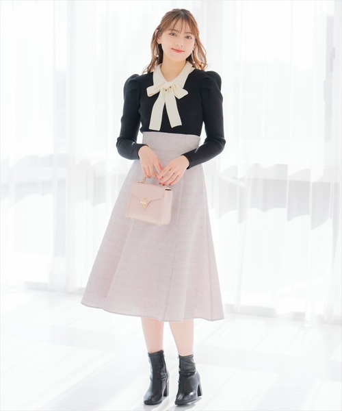 WILLSELECTION（ウィルセレクション）の「タックスリーブリボンタイプルオーバー（ニット/セーター・レディース・ブラック/ラベンダー/オフホワイト・FREE）」の20枚目の写真