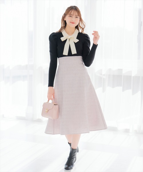 WILLSELECTION（ウィルセレクション）の「タックスリーブリボンタイプルオーバー（ニット/セーター・レディース・ブラック/ラベンダー/オフホワイト・FREE）」の22枚目の写真