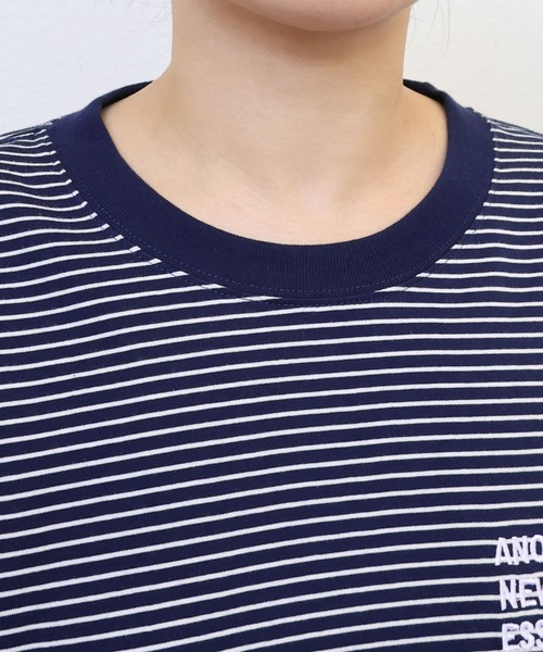 ANME(アンメ)の「ANMEエンブロイダリーロゴボーダー長袖Tシャツ(Tシャツ/カットソー・レディース・ネイビー×ホワイト/ブラック×ホワイト/ホワイト×ブラック・M/L)」の15枚目の写真