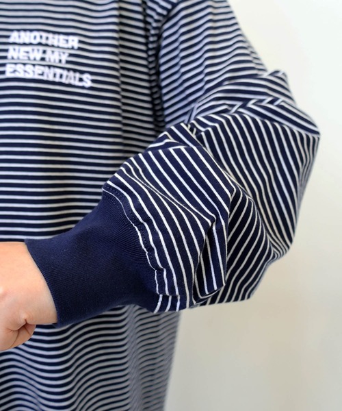 ANME(アンメ)の「ANMEエンブロイダリーロゴボーダー長袖Tシャツ(Tシャツ/カットソー・レディース・ネイビー×ホワイト/ブラック×ホワイト/ホワイト×ブラック・M/L)」の18枚目の写真
