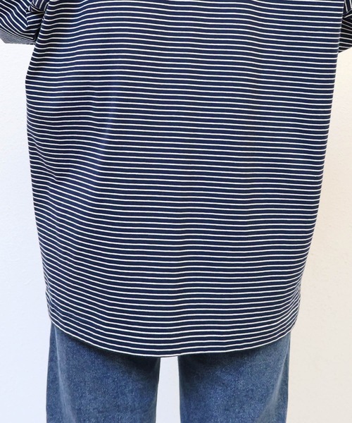 ANME(アンメ)の「ANMEエンブロイダリーロゴボーダー長袖Tシャツ(Tシャツ/カットソー・レディース・ネイビー×ホワイト/ブラック×ホワイト/ホワイト×ブラック・M/L)」の21枚目の写真