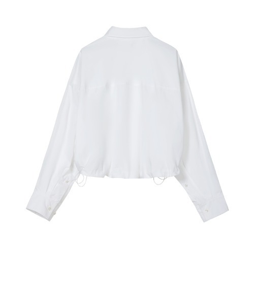 JNBY(ジェーエヌビーワイ)の「Oversized Drawstring Cotton Cropped Shirt(シャツ/ブラウス・レディース・ブラック/ホワイト/グリーン・34/36/38)」の17枚目の写真