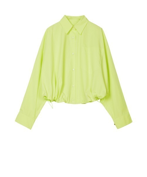 JNBY(ジェーエヌビーワイ)の「Oversized Drawstring Cotton Cropped Shirt(シャツ/ブラウス・レディース・ブラック/ホワイト/グリーン・34/36/38)」の8枚目の写真
