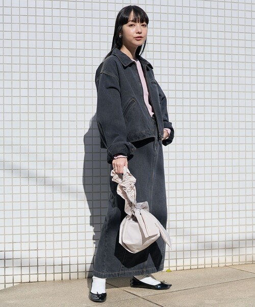 FREAK'S STORE（フリークスストア）の「デニム ジップアップ ブルゾン/デニムジャケット（デニムジャケット・レディース・ブルー/ブラック/サックスブルー・ﾌﾘ-）」の7枚目の写真