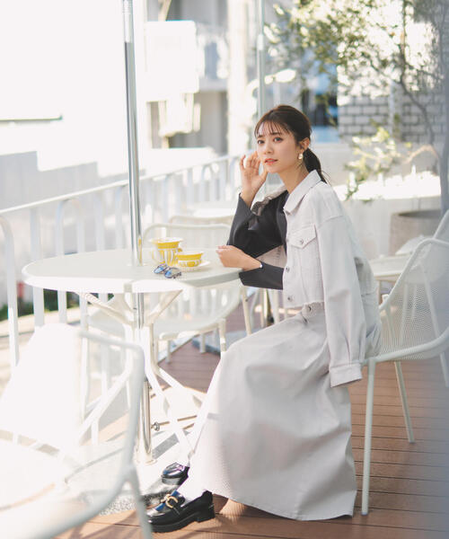 PROPORTION BODY DRESSING（プロポーションボディドレッシング）の「コルセットマークデニムフレアスカート / 1214120203（スカート・レディース・グレー/ブルー・SMALL/MEDIUM）」の4枚目の写真