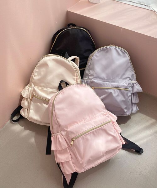 MAJESTIC LEGON（マジェスティックレゴン）の「サイドフリルリュック（バックパック/リュック・レディース・ブラック/アイボリー/ライトグレー/ピンク・FREE）」の13枚目の写真