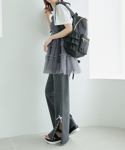 MAJESTIC LEGON(マジェスティックレゴン)の「サイドフリルリュック(バックパック/リュック・レディース・ブラック/アイボリー/ライトグレー/ピンク・FREE)」の20枚目の写真