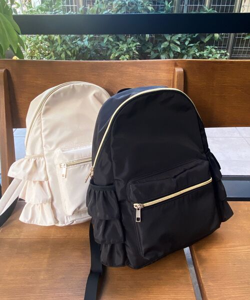 MAJESTIC LEGON（マジェスティックレゴン）の「サイドフリルリュック（バックパック/リュック・レディース・ブラック/アイボリー/ライトグレー/ピンク・FREE）」の10枚目の写真