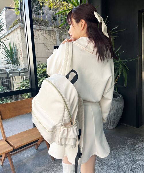 MAJESTIC LEGON(マジェスティックレゴン)の「サイドフリルリュック(バックパック/リュック・レディース・ブラック/アイボリー/ライトグレー/ピンク・FREE)」の20枚目の写真
