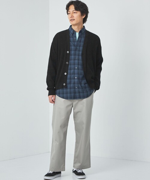 green label relaxing（グリーンレーベルリラクシング）の「アクリル コットン メッシュ Vネック カーディガン（カーディガン/ボレロ・メンズ・ライトグレー/ケリー/ブラック・S/M/L/XL）」の11枚目の写真