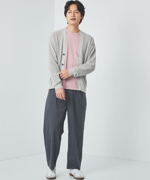 green label relaxing（グリーンレーベルリラクシング）の「アクリル コットン メッシュ Vネック カーディガン（カーディガン/ボレロ・メンズ・ライトグレー/ケリー/ブラック・S/M/L/XL）」の12枚目の写真