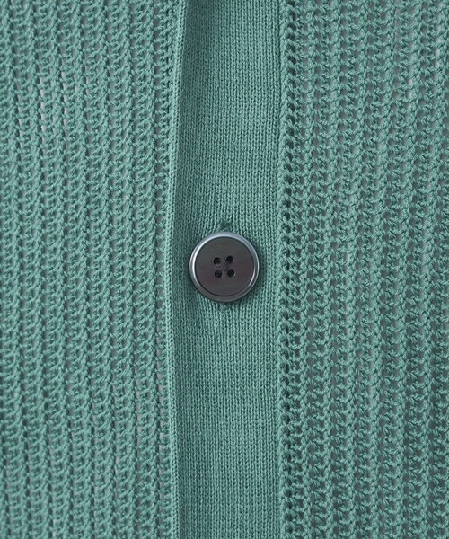 green label relaxing（グリーンレーベルリラクシング）の「アクリル コットン メッシュ Vネック カーディガン（カーディガン/ボレロ・メンズ・ライトグレー/ケリー/ブラック・S/M/L/XL）」の7枚目の写真