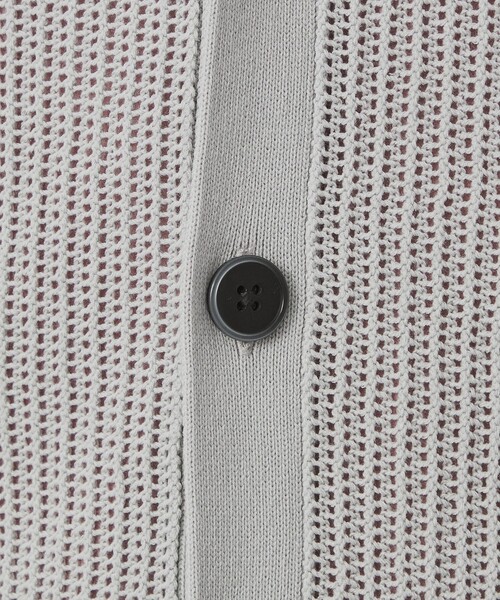 green label relaxing（グリーンレーベルリラクシング）の「アクリル コットン メッシュ Vネック カーディガン（カーディガン/ボレロ・メンズ・ライトグレー/ケリー/ブラック・S/M/L/XL）」の9枚目の写真
