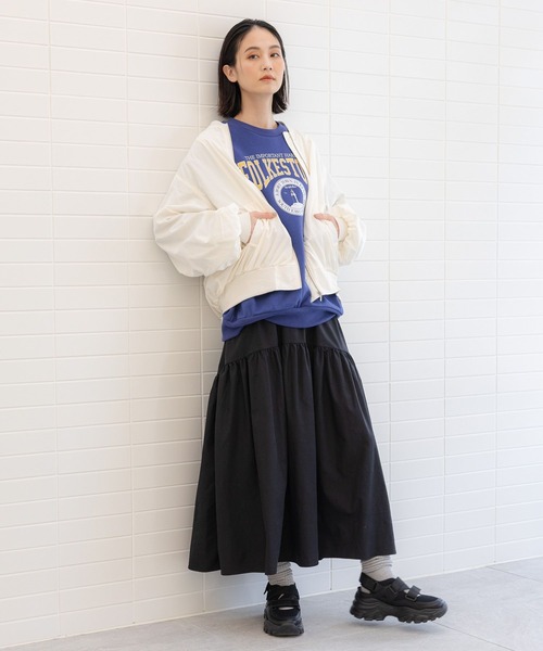 LAKOLE（ラコレ）の「シャーリングスリーブMA-1 / 104471（MA-1・レディース・ブラック/グレー/アイボリー・SMALL/MEDIUM）」の17枚目の写真