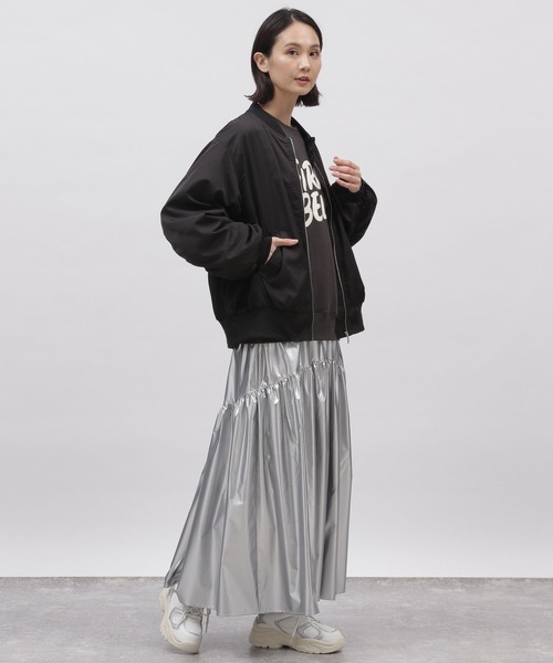 LAKOLE（ラコレ）の「シャーリングスリーブMA-1 / 104471（MA-1・レディース・ブラック/グレー/アイボリー・SMALL/MEDIUM）」の22枚目の写真