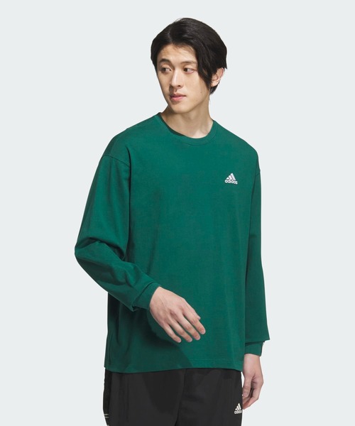 adidas(アディダス)の「エッセンシャルズ プラス ルーズフィット スモールロゴ 長袖Tシャツ / ロンT / アディダス adidas(Tシャツ/カットソー・メンズ・ブルー/グレー/ブラック/グリーン/ホワイト/ブルー系その他/ベージュ/グリーン系その他・X-SMALL/LARGE/XX-LARGE/3XL/X-LARGE/MEDIUM/SMALL)」の15枚目の写真