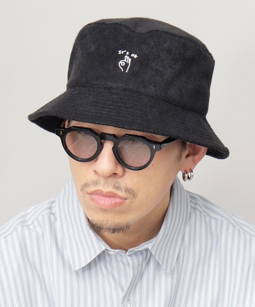 セール】ハンドサイン刺繍 パイル バケットハット（ハット