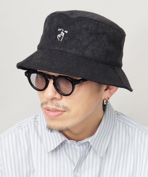 ノースノーネーム　リネンバケットハット（ハンドペイント） ノースノーネーム リネンバケットハット（ハンドペイント） ノース