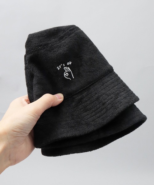 セール】ハンドサイン刺繍 パイル バケットハット（ハット