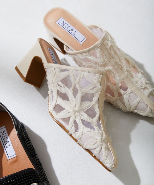 NICAL（ニカル）の「【NICAL】チュール切替ミュールパンプス/44104（パンプス・レディース・ベージュ/ブラック/パープル・S/M/L/LL）」の3枚目の写真