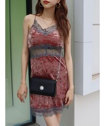 EVRIS | サマーベロアレースコンビミニワンピース(ワンピース)