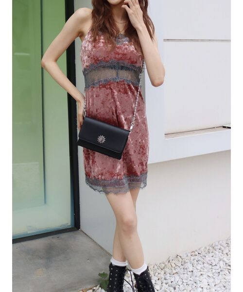 EVRIS（エヴリス）の「サマーベロアレースコンビミニワンピース（ワンピース・レディース・グレー/グリーン/ピンク・FREE）」の21枚目の写真