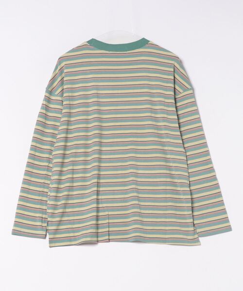 DOUBLE NAME（ダブルネーム）の「IN THE TRUNK ボーダーロンTEE/ユニセックス（Tシャツ/カットソー・レディース・ピンク/ブルー・FREE）」の5枚目の写真