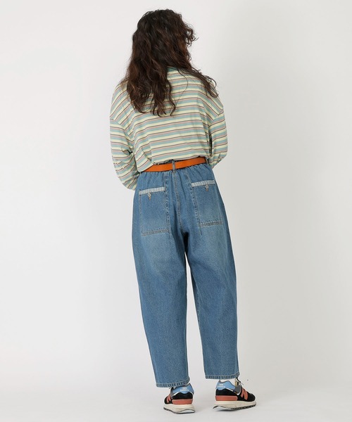 DOUBLE NAME（ダブルネーム）の「IN THE TRUNK ボーダーロンTEE/ユニセックス（Tシャツ/カットソー・レディース・ピンク/ブルー・FREE）」の4枚目の写真