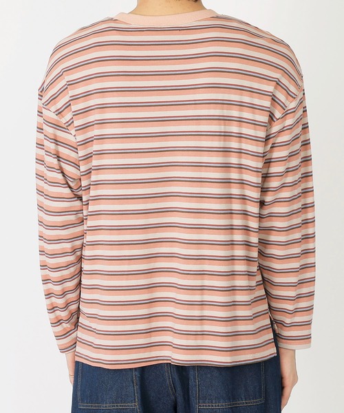 DOUBLE NAME（ダブルネーム）の「IN THE TRUNK ボーダーロンTEE/ユニセックス（Tシャツ/カットソー・レディース・ピンク/ブルー・FREE）」の7枚目の写真