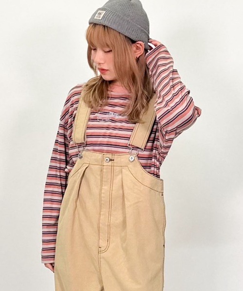 DOUBLE NAME（ダブルネーム）の「IN THE TRUNK ボーダーロンTEE/ユニセックス（Tシャツ/カットソー・レディース・ピンク/ブルー・FREE）」の14枚目の写真