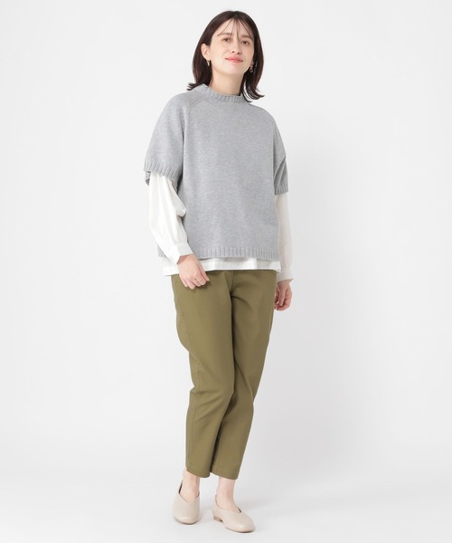 studio CLIP（スタディオクリップ）の「【スッキリ春らくパンツ】サブリナパンツ[プラスサイズあり]（その他パンツ・レディース・キャメル/オフホワイト/グレー/カーキ/ブラック/ネイビー・MEDIUM/SMALL/XXX-LARGE/XX-LARGE/X-LARGE/LARGE）」の16枚目の写真