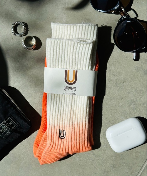 UNIVERSAL OVERALL（ユニバーサルオーバーオール）の「UNIVERSAL OVERALL / Gradation RIB CREW / LU-022-415（ソックス/靴下・レディース・イエロー/オレンジ/ネイビー/グリーン/ブラック・25-27CM/23-25cm）」の5枚目の写真