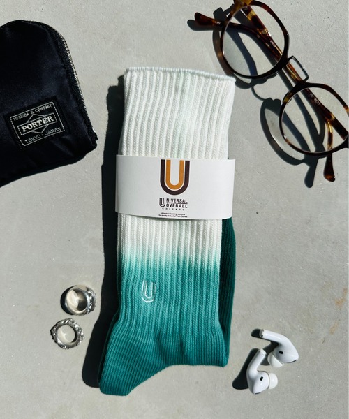 UNIVERSAL OVERALL（ユニバーサルオーバーオール）の「UNIVERSAL OVERALL / Gradation RIB CREW / LU-022-415（ソックス/靴下・レディース・イエロー/オレンジ/ネイビー/グリーン/ブラック・25-27CM/23-25cm）」の3枚目の写真