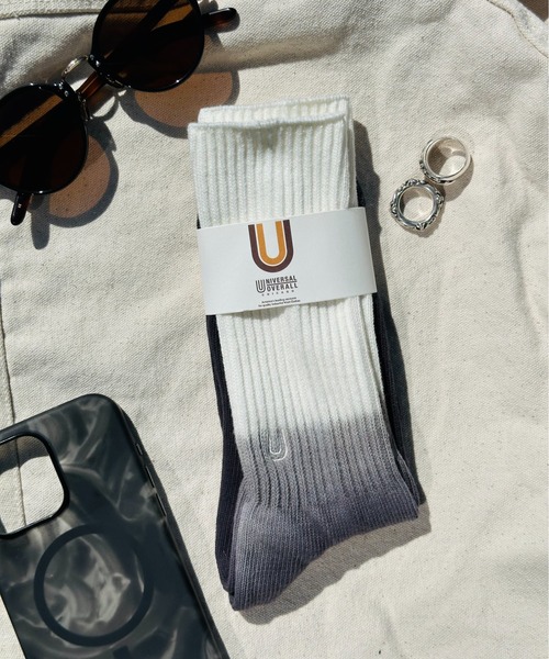 UNIVERSAL OVERALL（ユニバーサルオーバーオール）の「UNIVERSAL OVERALL / Gradation RIB CREW / LU-022-415（ソックス/靴下・レディース・イエロー/オレンジ/ネイビー/グリーン/ブラック・25-27CM/23-25cm）」の2枚目の写真